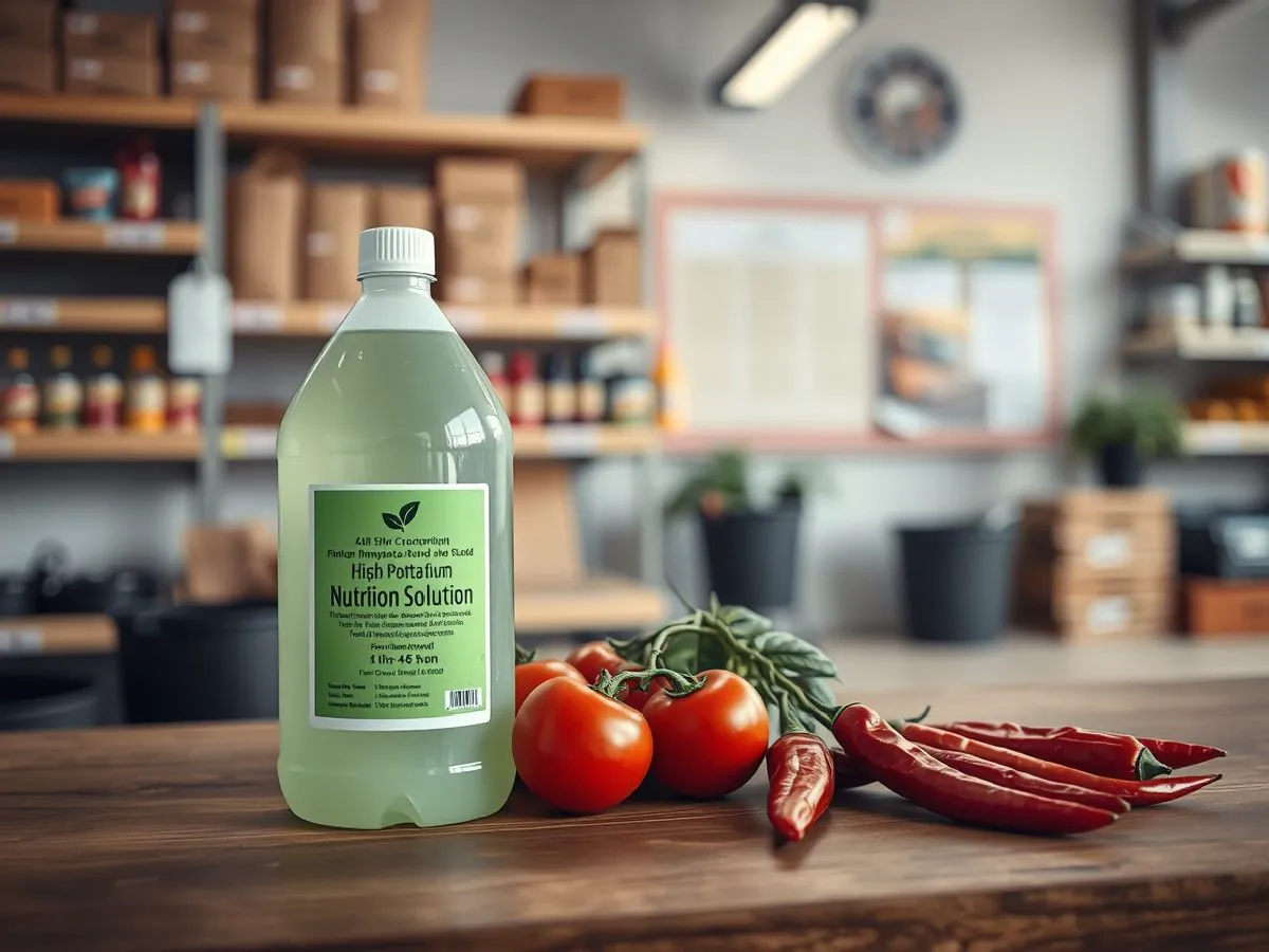 花果营养液高钾型产品与新鲜番茄辣椒展示